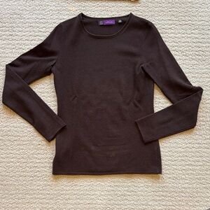Saks Fifth Avenue Rich Brown Long Sleeve Top